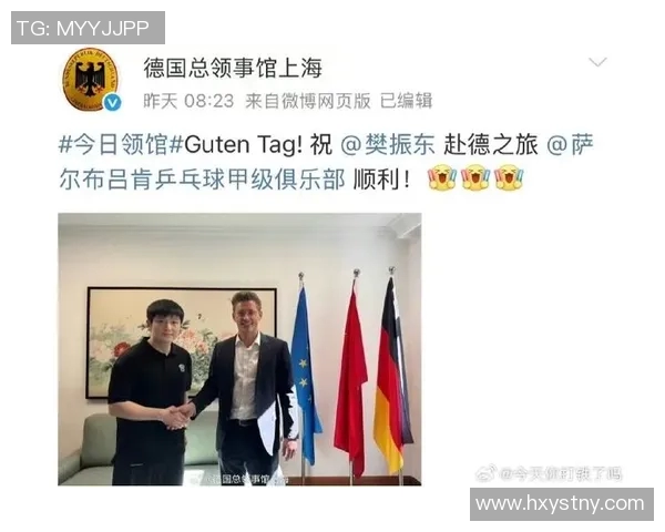 樊振东加盟德甲引发热议德国驻华大使馆发贺信日媒纷纷报道